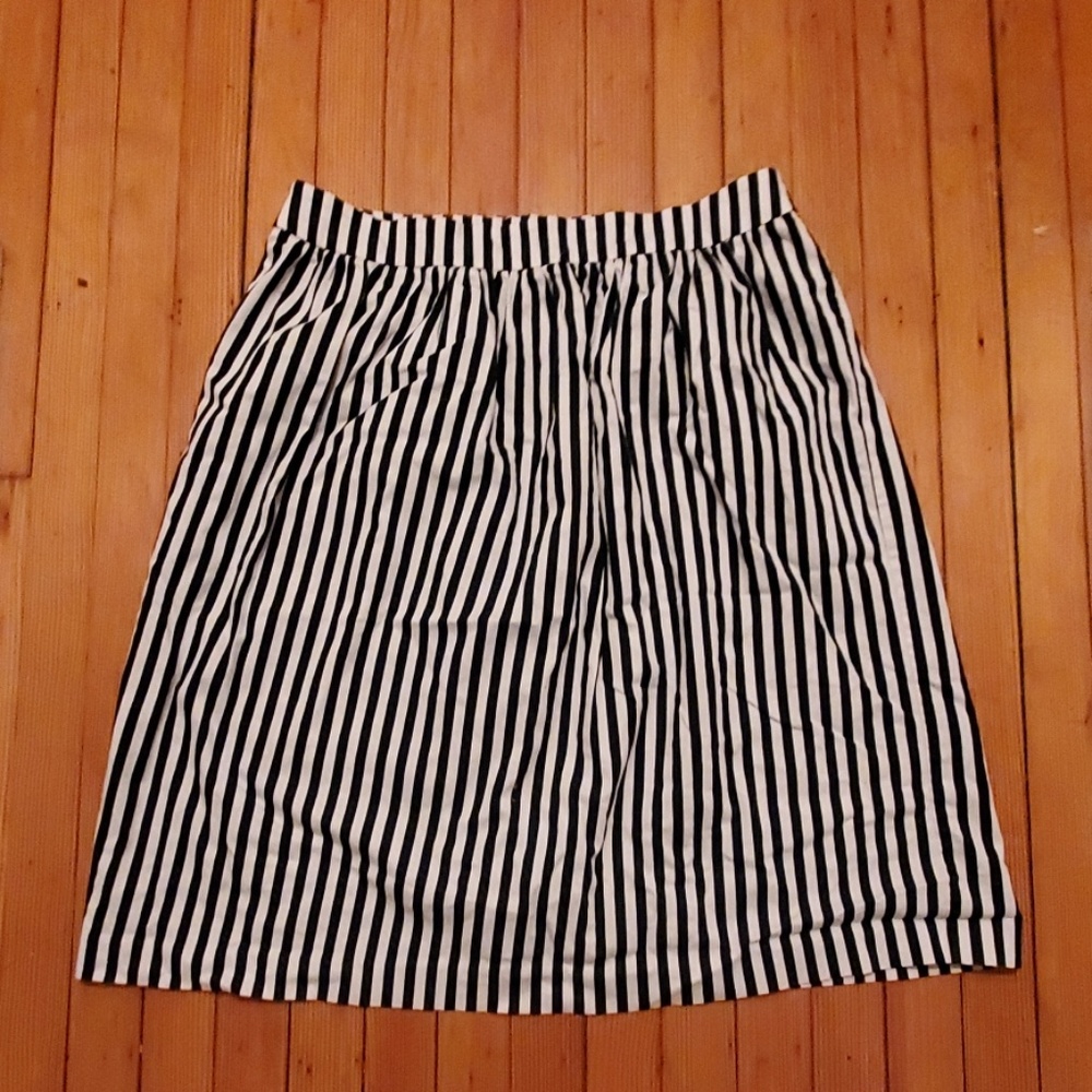 Cream and Navy stripe  Skirt